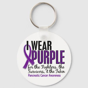 I Wear Purple FST 10 Pancreatic Cancer Key Ring
