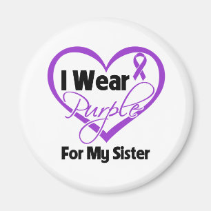 I Wear Purple Heart Ribbon - Sister Magnet