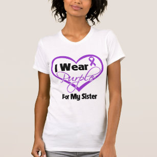 I Wear Purple Heart Ribbon - Sister T-Shirt