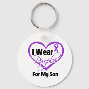 I Wear Purple Heart Ribbon - Son Key Ring