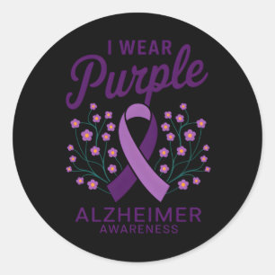 I Wear Purple Heimer Awareness Sticker 