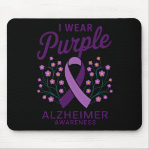 I Wear Purple Heimer Awareness Sticker Mouse Mat