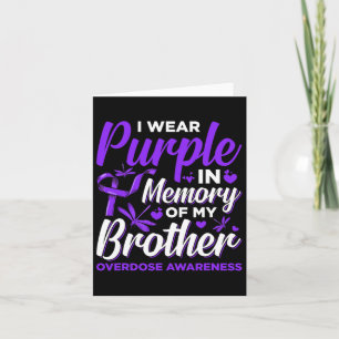 I Wear Purple In Memory For My Brother Overdose Aw Card