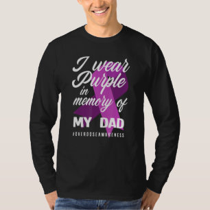 I Wear Purple In Memory For My Dad Overdose Awaren T-Shirt