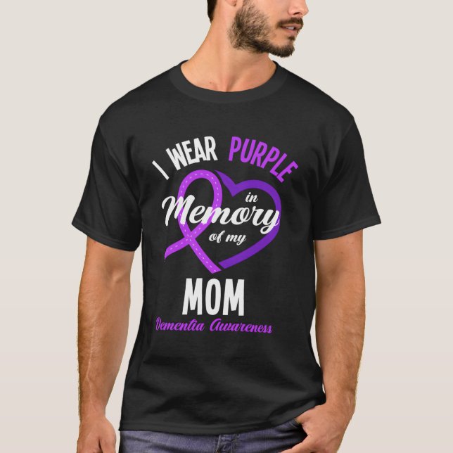 I Wear Purple In Memory For My Mum Detia Awareness T-Shirt (Front)