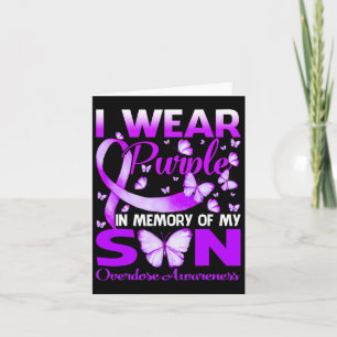 I Wear Purple In Memory For My Son Overdose Awaren Card