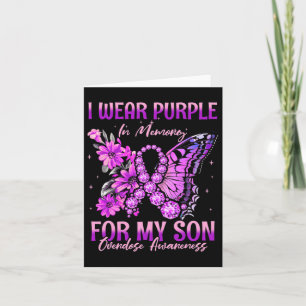 I Wear Purple In Memory For My Son Overdose Awaren Card