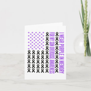 I Wear Purple In Memory For My Son Overdose Awaren Card