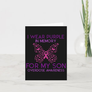 I Wear Purple In Memory For My Son Overdose Awaren Card