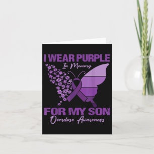 I Wear Purple In Memory For My Son Overdose Awaren Card