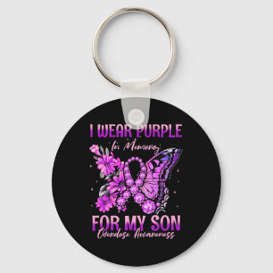 I Wear Purple In Memory For My Son Overdose Awaren Key Ring