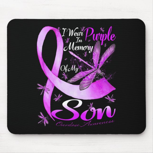 I Wear Purple In Memory For My Son Overdose Awaren Mouse Mat (Front)