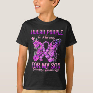 I Wear Purple In Memory For My Son Overdose Awaren T-Shirt