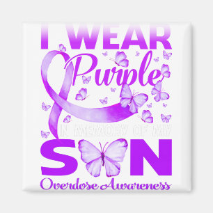 I Wear Purple In Memory For My Son Overdose Magnet