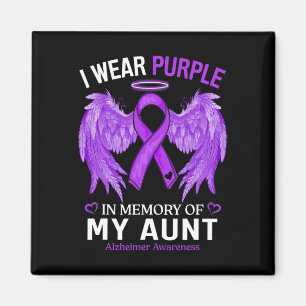 I Wear Purple In Memory Of Aunt Heimerheimer Aware Magnet