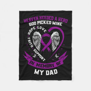 I Wear Purple In Memory Of Dad Pancreatic Cancer A Fleece Blanket
