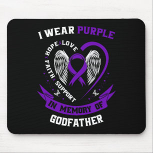 I Wear Purple In Memory Of Godfather Pancreatic Ca Mouse Mat