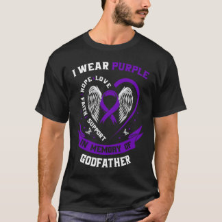 I Wear Purple In Memory Of Godfather Pancreatic Ca T-Shirt
