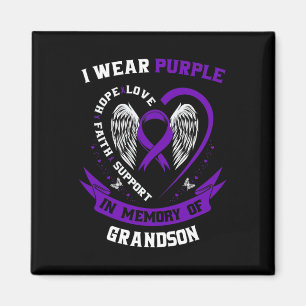 I Wear Purple In Memory of Grandson Epilepsy Aware Magnet