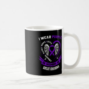 I Wear Purple In Memory of Great Grandma Epilepsy Coffee Mug