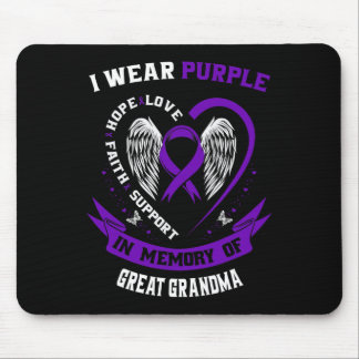 I Wear Purple In Memory of Great Grandma Epilepsy  Mouse Mat