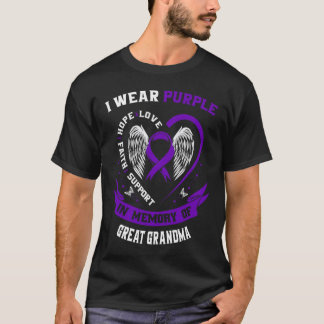 I Wear Purple In Memory of Great Grandma Epilepsy  T-Shirt