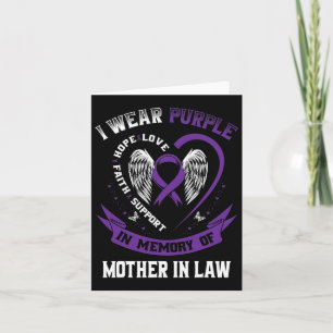 I Wear Purple In Memory Of Mother In Law Pancreati Card