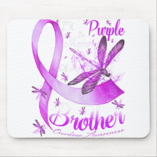 I Wear Purple In Memory Of My Brother Dragonfly Mouse Mat