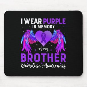 I Wear Purple In Memory Of My Brother Overdose Awa Mouse Mat