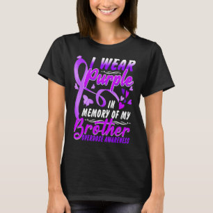 I Wear Purple In Memory Of My Brother Overdose Awa T-Shirt