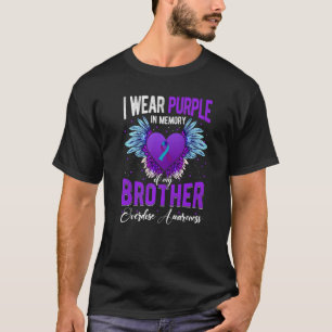 I Wear Purple In Memory Of My Brother Overdose Awa T-Shirt