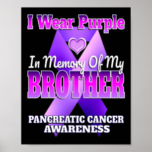 I Wear Purple In Memory Of My Brother Pancreatic C Poster