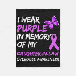 I Wear Purple In Memory Of My Daughter-in-law Over Fleece Blanket