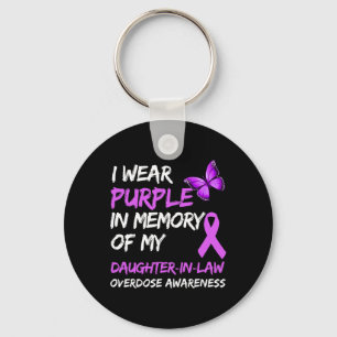 I Wear Purple In Memory Of My Daughter-In-Law Over Key Ring