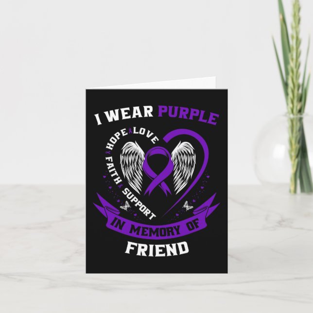 I Wear Purple In Memory of my Friend Pancreatic Ca Card (Front)