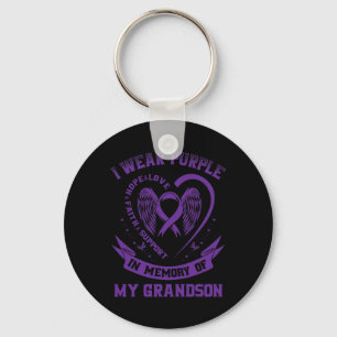 I Wear Purple In Memory Of My Grandson Epilepsy Aw Key Ring