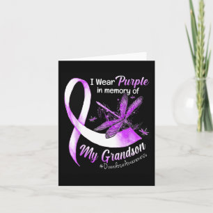 I Wear Purple In Memory Of My Grandson Overdose Aw Card