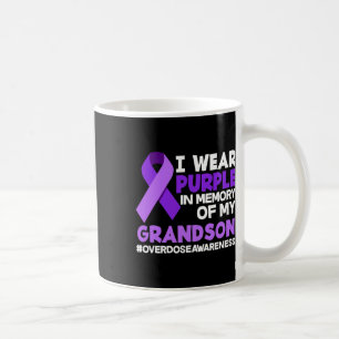 I Wear Purple In Memory Of My Grandson Overdose Aw Coffee Mug
