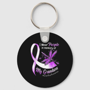 I Wear Purple In Memory Of My Grandson Overdose Aw Key Ring