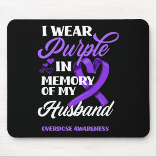 I Wear Purple In Memory Of My Husband Overdose Awa Mouse Mat