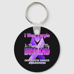 I Wear Purple In Memory Of My Husbynd Pancreatic C Key Ring