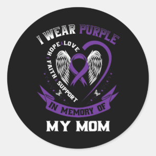 I Wear Purple In Memory Of My Mum Epilepsy Awarene Classic Round Sticker