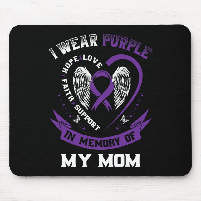 I Wear Purple In Memory Of My Mum Epilepsy Awarene Mouse Mat (Front)