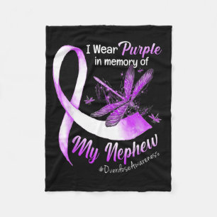 I Wear Purple In Memory Of My Nephew Overdose Awar Fleece Blanket