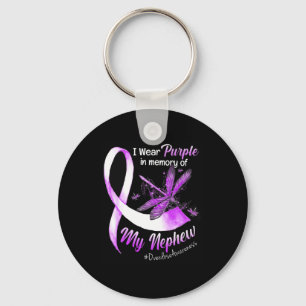 I Wear Purple In Memory Of My Nephew Overdose Awar Key Ring
