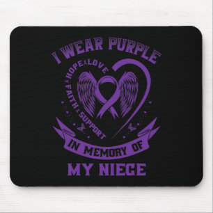 I Wear Purple In Memory Of My Niece Epilepsy Aware Mouse Mat