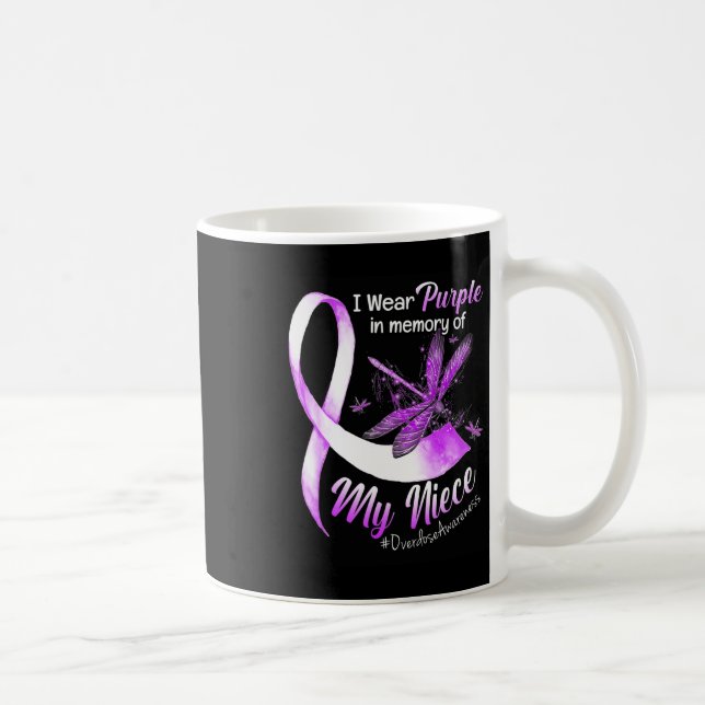 I Wear Purple In Memory Of My Niece Overdose Aware Coffee Mug (Right)