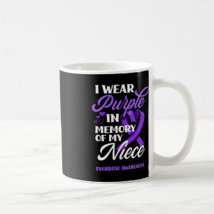 I Wear Purple In Memory Of My Niece Overdose Aware Coffee Mug