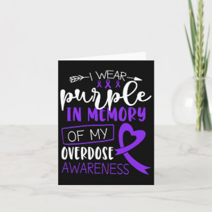 I Wear Purple In Memory Of My Sister Overdose Awar Card