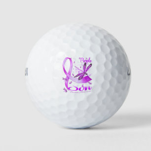 I Wear Purple In Memory Of My Son Dragonfly Golf Balls